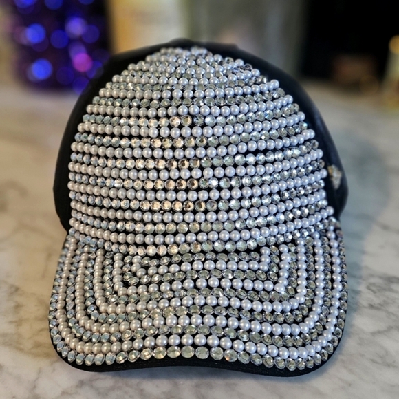 Juicy Couture Black and Silver Rhinestone Baseball Hat Nwt - Picture 4 of 12